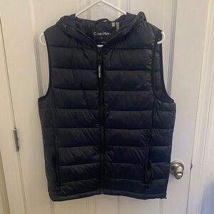 Calvin Klein Black Quilted Hooded Puffer Vest